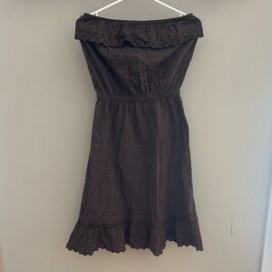 Dark Brown Strapless Rip Curl Dress